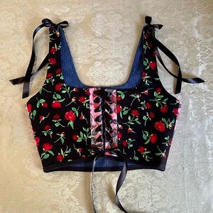 MADE TO ORDER Colors of the Garden Reversible corset top